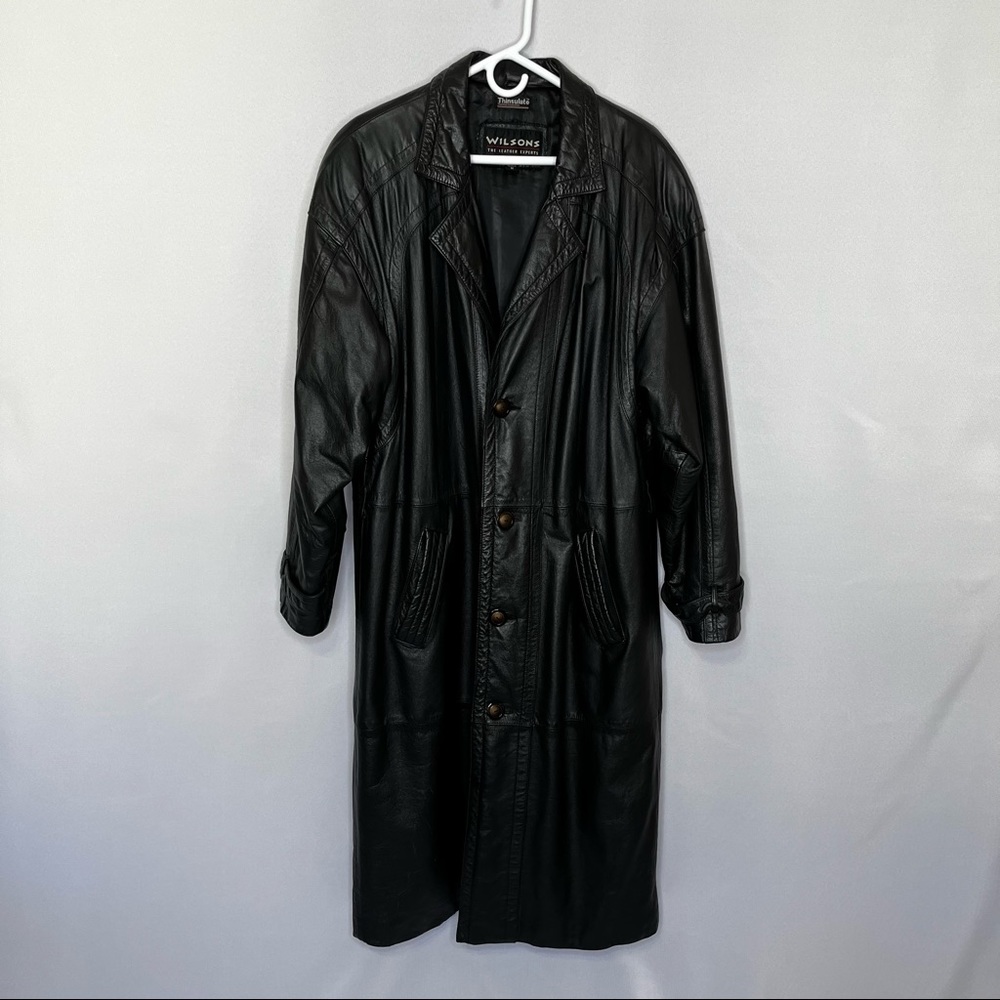 WIlsons Leather Men’sThinsulate Leather Long Coat/Jacket - M - Black